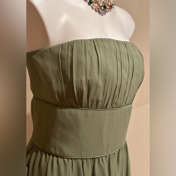 Ann Taylor NWT Maas Green Midi Strapless Dress Sz 16 iZipper And Closure on Side - Picture 3 of 16